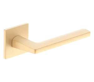 Türdrücker mit quadratischer Rosette Metal-Bud Rumba Fit - Messing Matt (1) (1) (1)